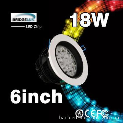 Bridgelux led chip ceiling 18w led downlight